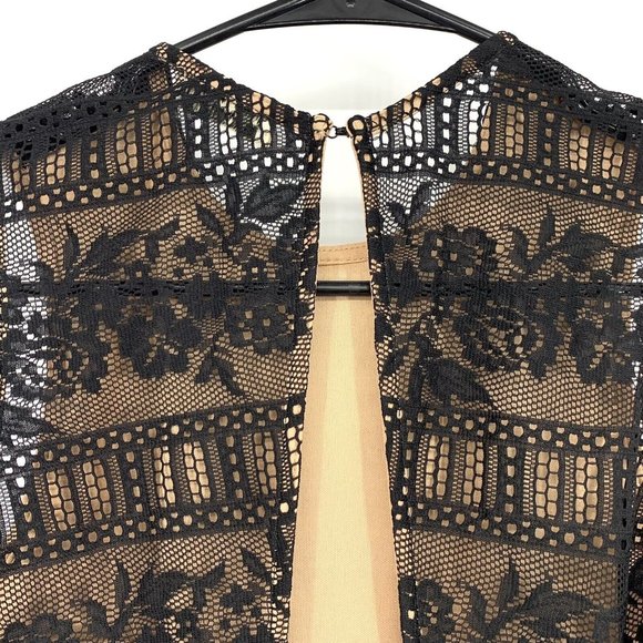 Miss Selfridge Dress Maxi Black Floral Lace Sleeveless Open Back Slits - Picture 11 of 13